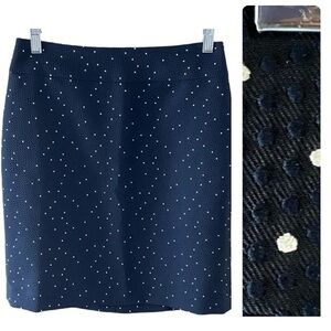 NWT Ann Taylor Silk Blend Navy Blue and White Skirt Size 4